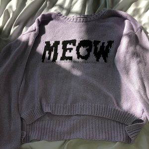 Hot Topic Lavender “Meow” Sweater